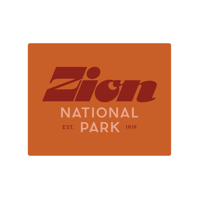 Zion National Park Type Sticker