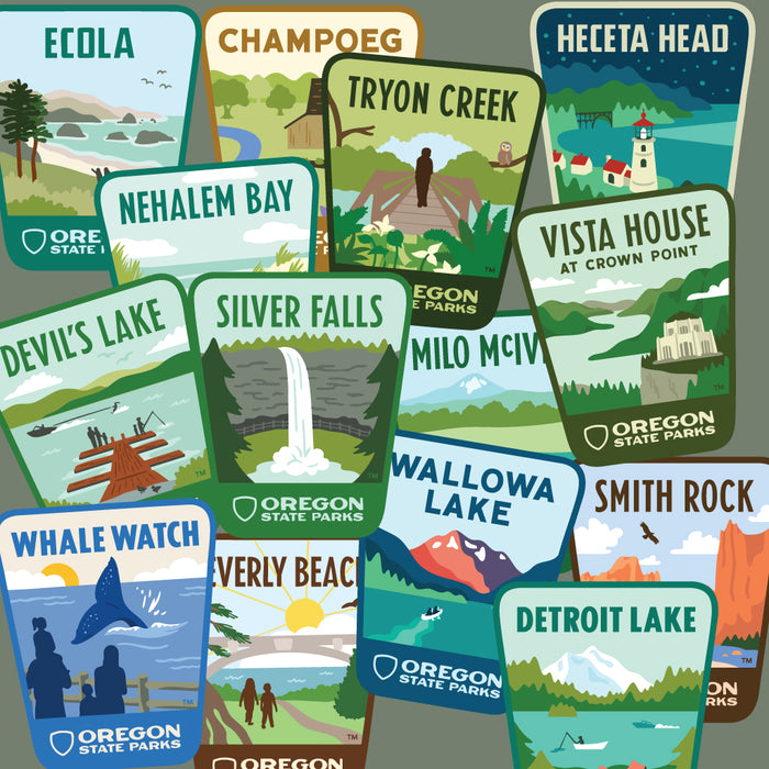 Oregon State Parks Sticker Set, 59 pc