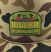 1 of 1, Silver Falls Camo Foam Trucker w/ Bugs Embroidered Patch | Patchmarks Oregon State Parks