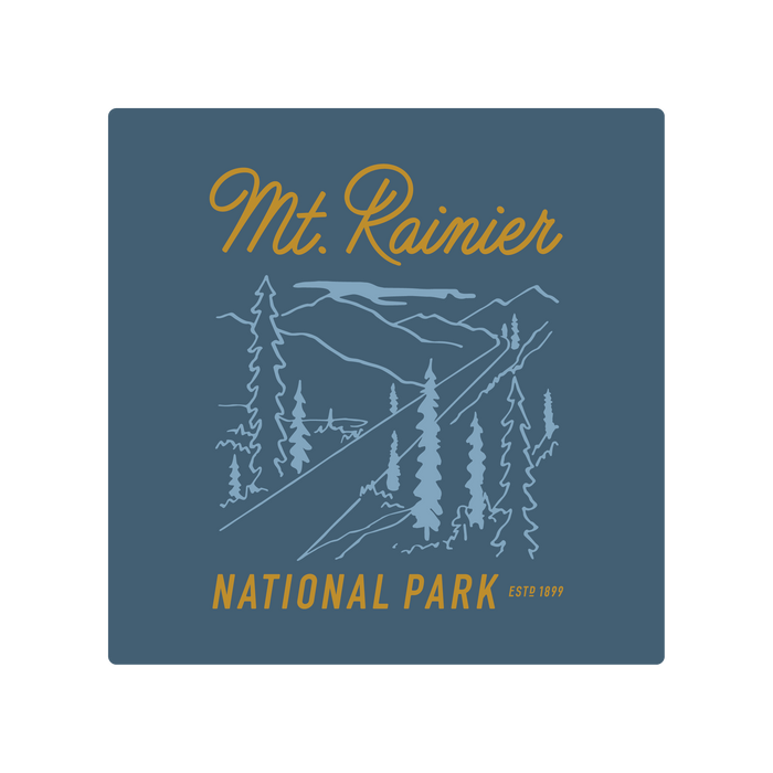 Mount Rainier National Park Type Sticker