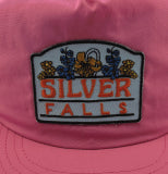 1 of 1, Silver Falls Pink Surf Hat w/ Flowers Embroidered Patch | Patchmarks Oregon State Parks