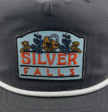 1 of 1, Silver Falls Grey / White Cord Gramps w/ Flowers Embroidered Patch | Patchmarks Oregon