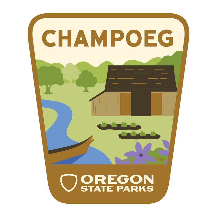 Champoeg, 3.25” Weatherproof Sticker