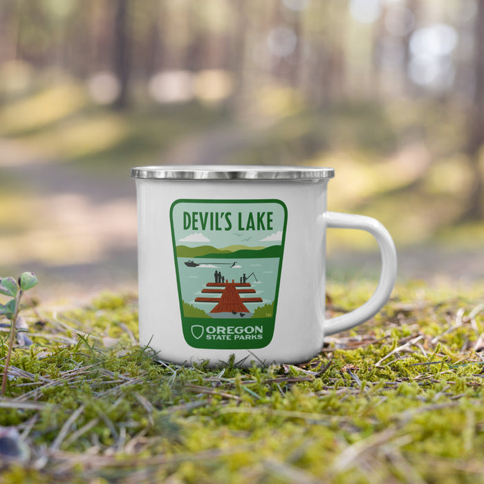 Devils Lake Enamel Mug, 12oz