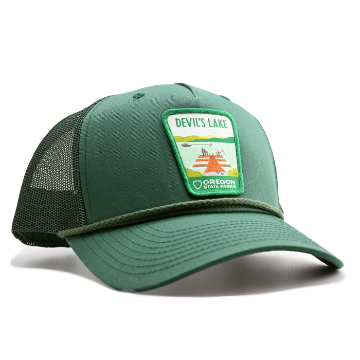 Devils Lake Rope-Trucker Hat | Patchmarks Oregon State Parks