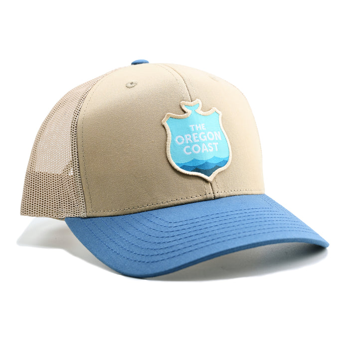 Oregon Coast Logo - Tan Trucker Hat | Patchmarks Oregon State Parks