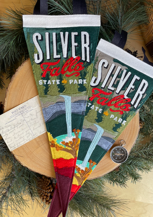 Silver Falls Felt Pennant | Patchmarks Oregon State Parks