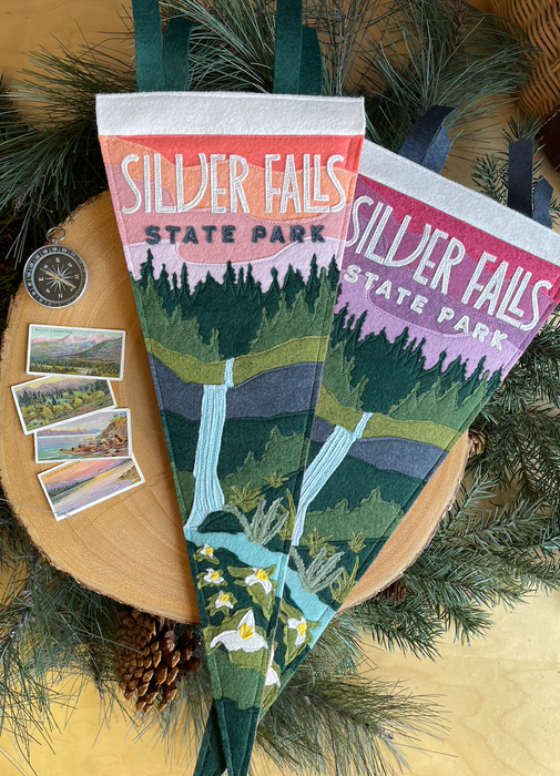 Silver Falls Felt Pennant | Patchmarks Oregon State Parks