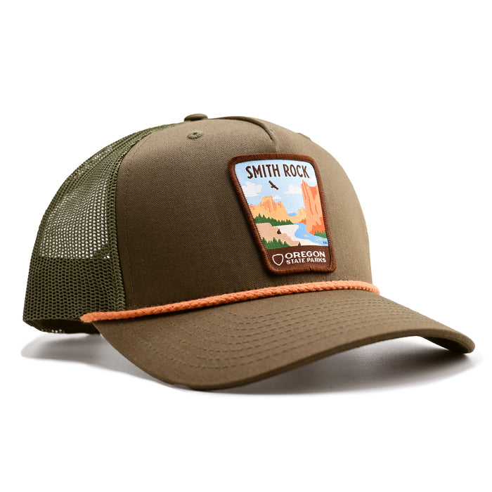 Smith Rock Rope-Trucker Hat | Patchmarks Oregon State Parks