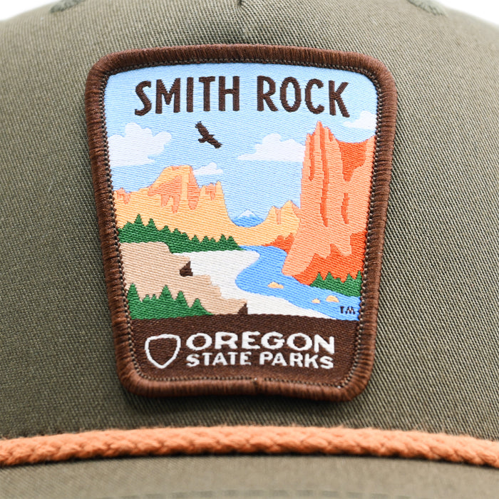 Smith Rock Rope-Trucker Hat | Patchmarks Oregon State Parks