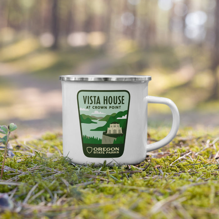 Vista House Enamel Mug, 12oz