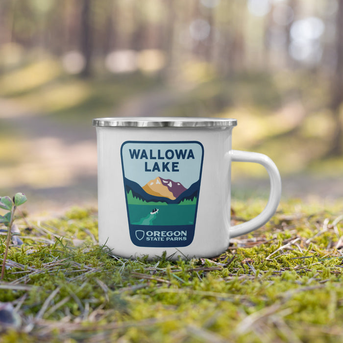 Wallowa Lake Enamel Mug, 12oz