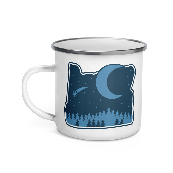 Oregon Elements Dark Sky, Enamel Mug, 12oz