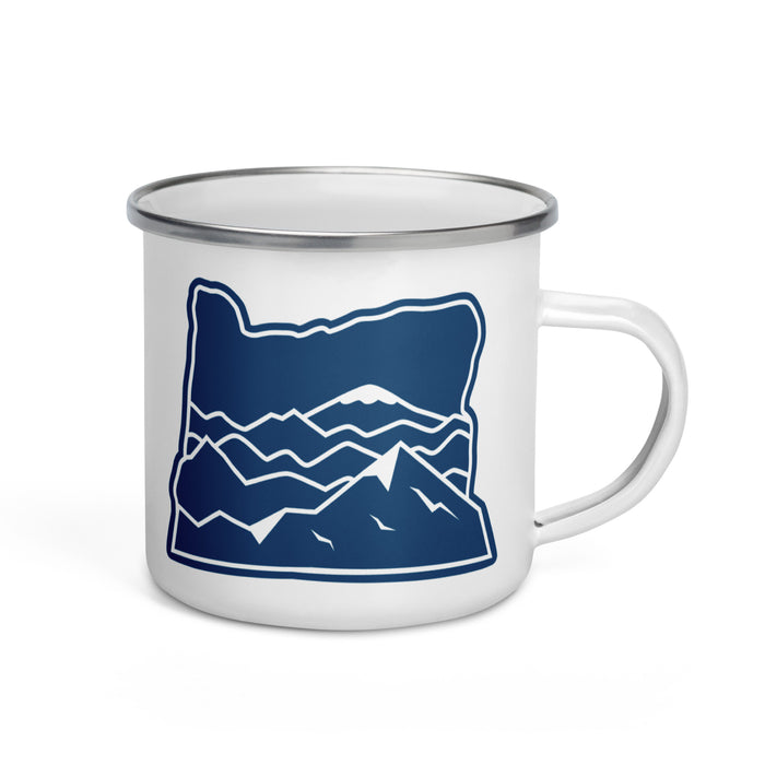 Oregon Elements Mountains, Enamel Mug, 12oz