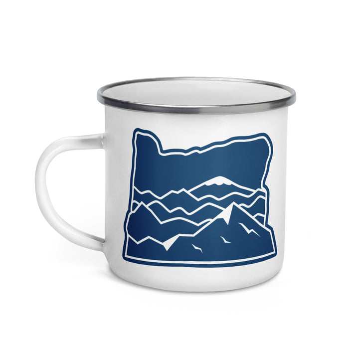 Oregon Elements Mountains, Enamel Mug, 12oz