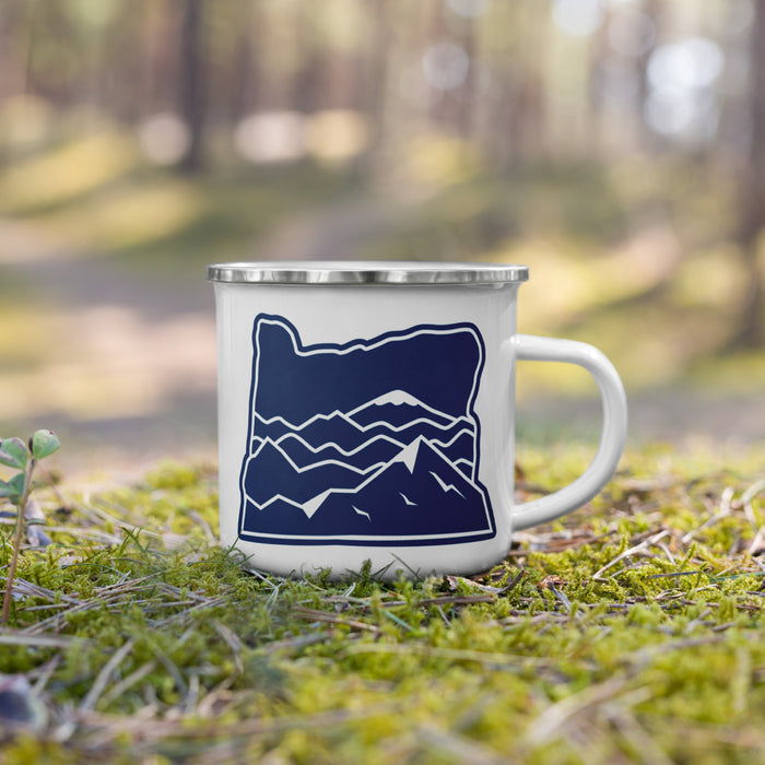 Oregon Elements Mountains, Enamel Mug, 12oz