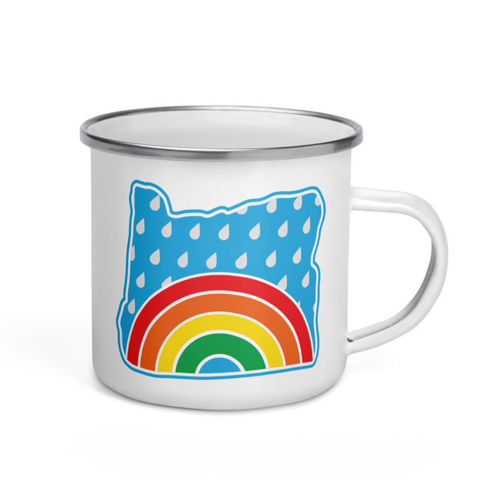 Oregon Elements Rainbow, Enamel Mug, 12oz