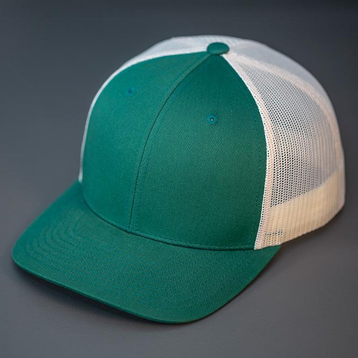 Any Park Trucker Hat - Dark Green Front w/Birch Mesh