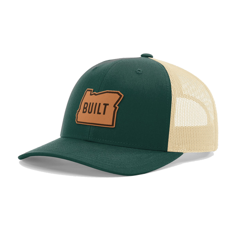 Built Oregon - Leather Patch Trucker Hat