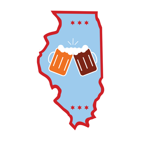 Illinois "Beer Together" Sticker