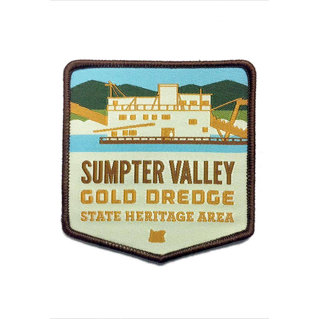 Sumpter Valley Gold Dredge State Heritage Area Iron-on 3" Patch
