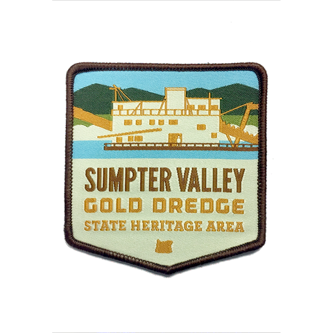 Sumpter Valley Gold Dredge State Heritage Area Iron-on 3" Patch