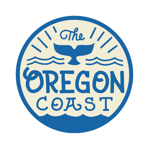 "Whale's Tail" Oregon Coast - 3.5" Round Sticker