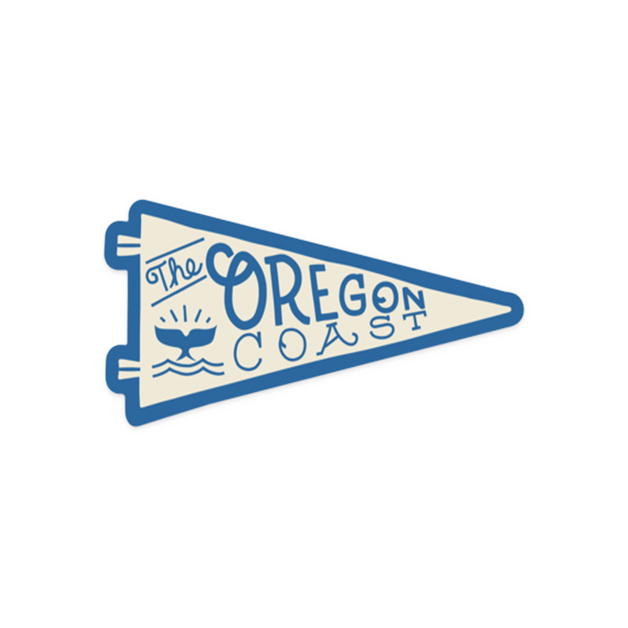 "Whale's Tail" Oregon Coast Pennant Vinyl Sticker