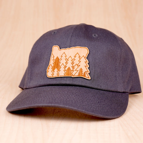 Evergreens Wood Patch - Dad Hat