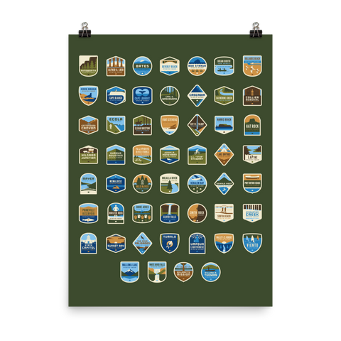 53 Oregon State Parks "Bedroom Poster" 18"x24"