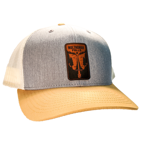 Multnomah Falls Leather Patch Trucker Hat