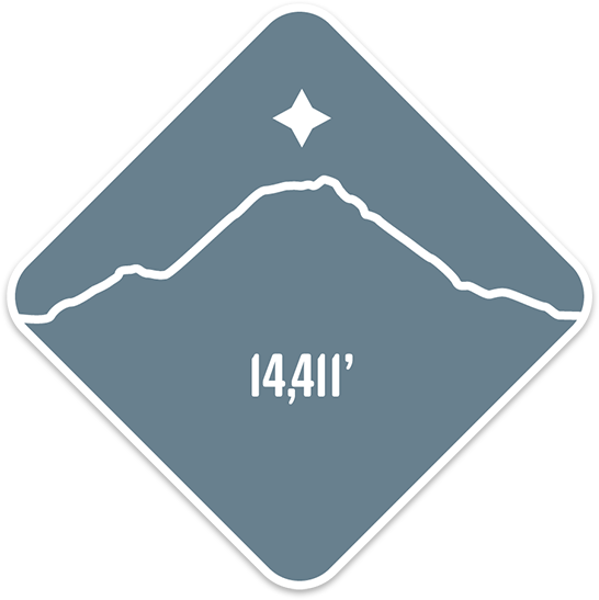 Mt. Rainier - Cascade Range Summit Series Weatherproof Sticker